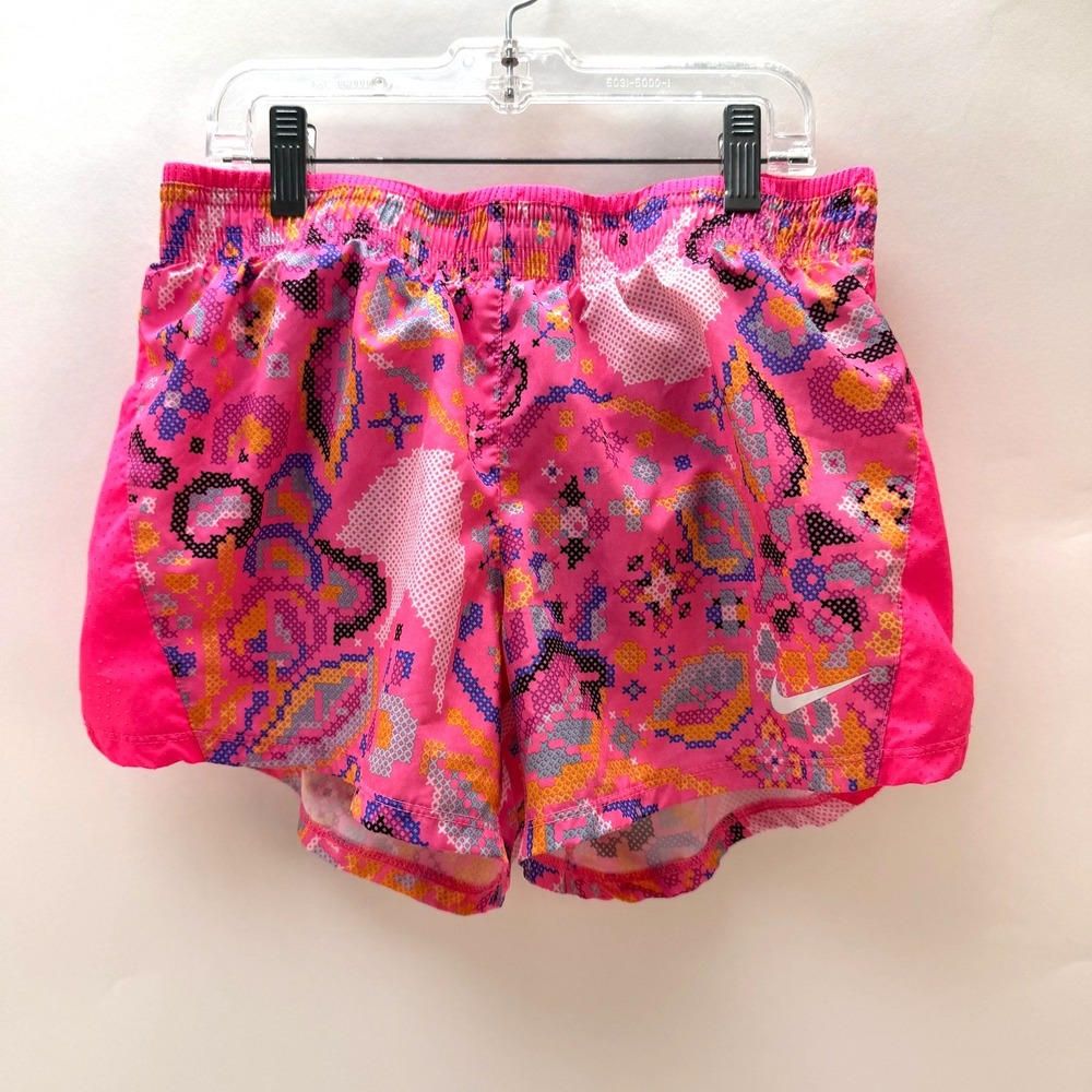 Nike Dri-Fit Running Shorts Women's Small Pink cross stitch design Lined
